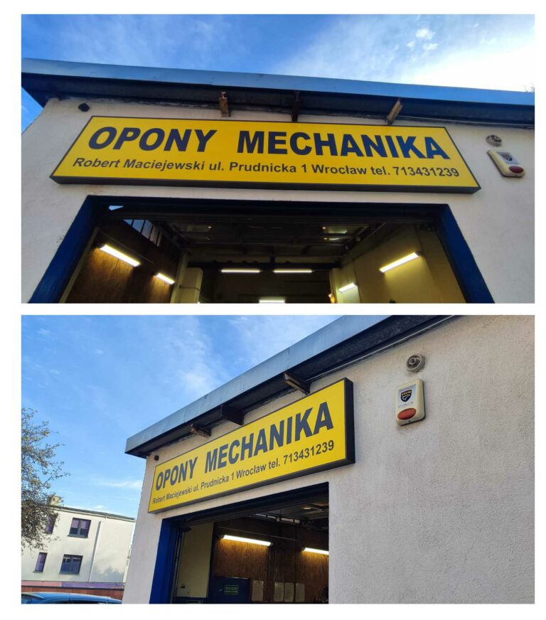 Szyld dla mechanika samochodowego